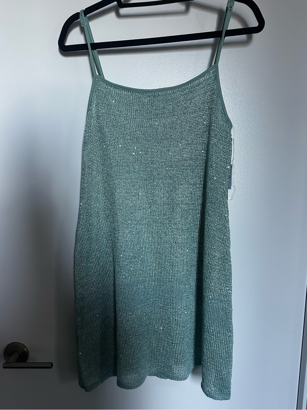 Sparkle Slip Dress in Seafoam Green